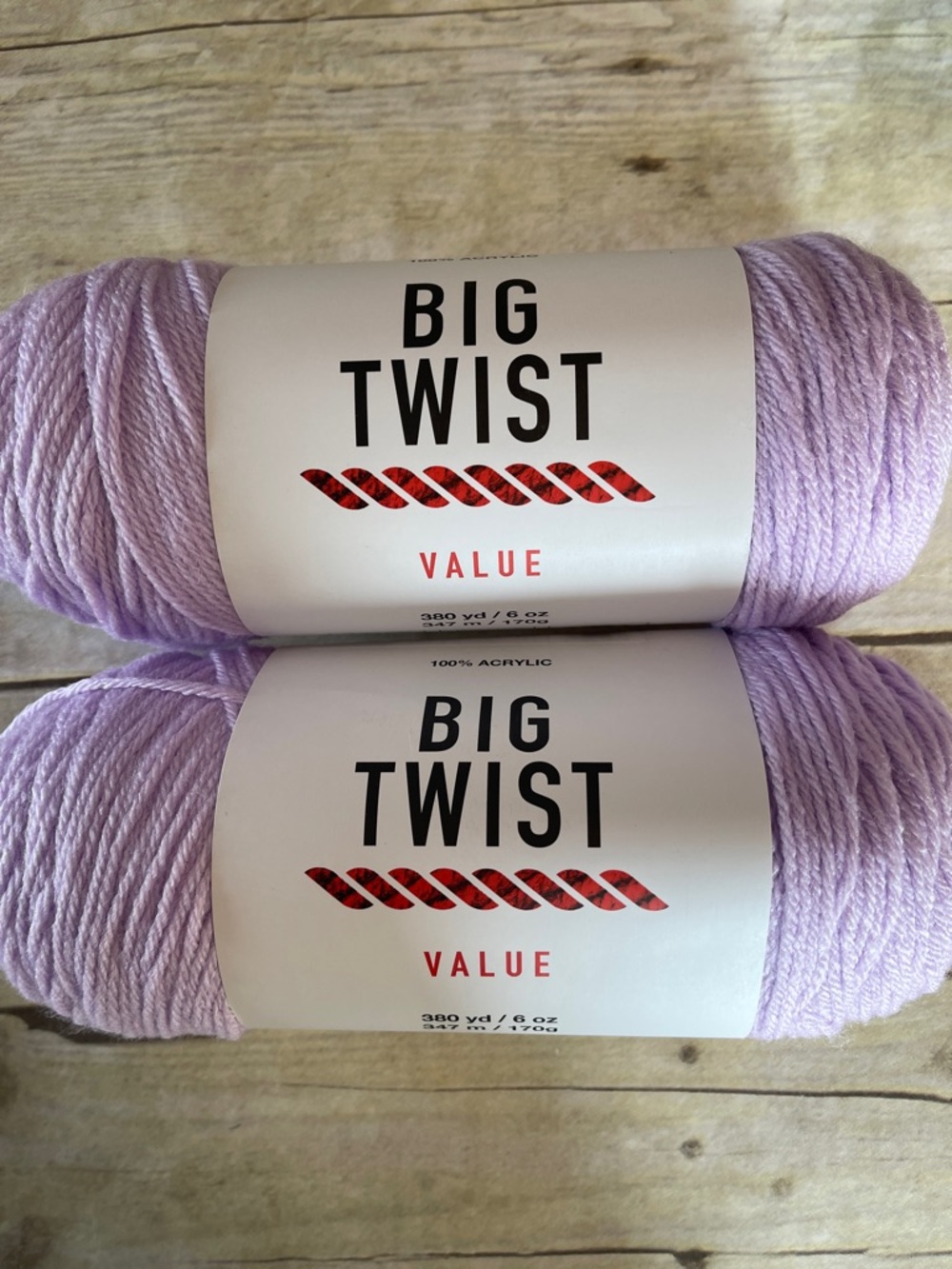 Big Twist Soft Purple Yarn Bundle of 2 - 6 Oz Each